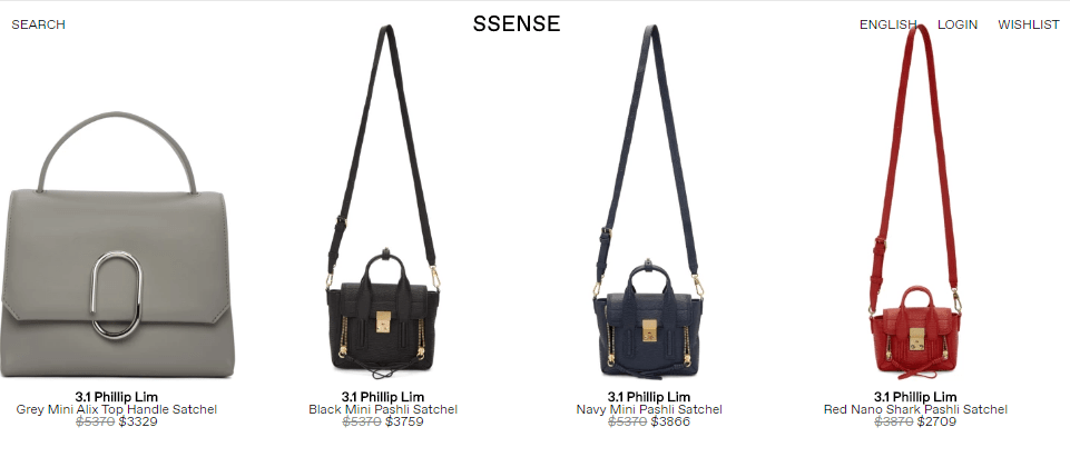 SSENSE網年底減價季優惠促銷2018，購3.1 Phillip Lim熱門包包低至5折, 經典mini size折完HK$2,709起